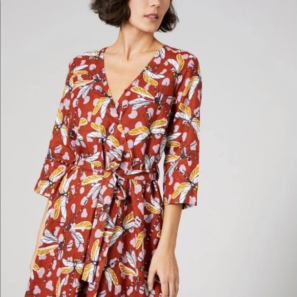 Gorman Dragonfly Printed Linen Wrap 